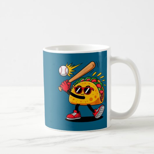 Taco baseball mexican cinco de mayo men kids  コーヒーマグカップ (右)