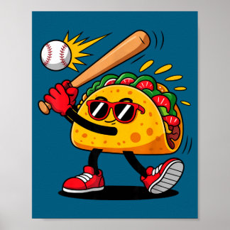 Taco baseball mexican cinco de mayo men kids  ポスター