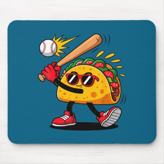 Taco baseball mexican cinco de mayo men kids  マウスパッド (正面)