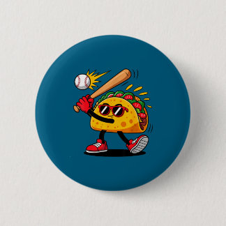Taco baseball mexican cinco de mayo men kids  缶バッジ