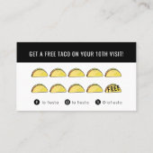 Taco Black Chalkboard Social Media Loyalty Card 名刺 (裏面)