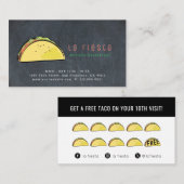 Taco Black Chalkboard Social Media Loyalty Card 名刺 (正面/裏面)