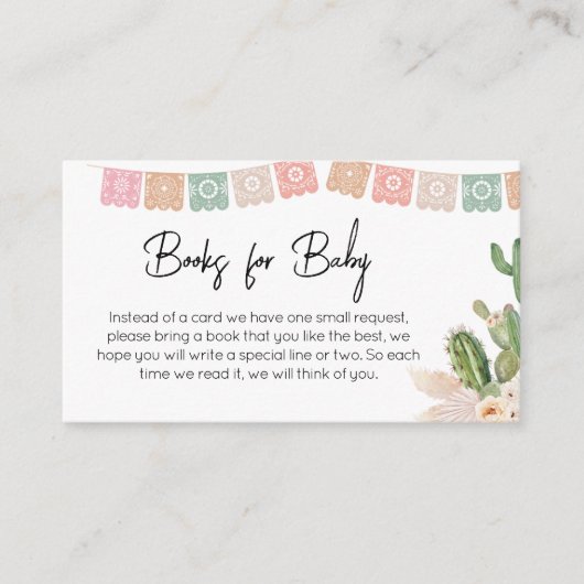 Taco Boho Baby Shower Books forベビーベビー エンクロージャーカード (正面)