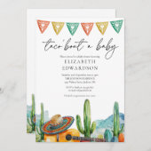 Taco Bout aベビーフィエスタウォーターカラーベビーシャワー 招待状 (正面/裏面)
