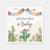 Taco Bout aベビーフィエスタサボサボウォーターカラーシャワー スタンダードカクテルナプキン (正面)