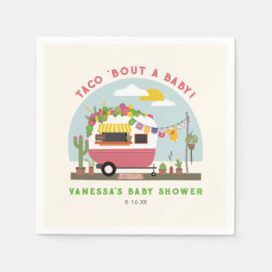 Taco Bout aベビーホットピンクの女の子ベビーシャワー スタンダードカクテルナプキン