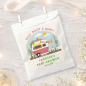 Taco Bout aベビーホットピンクの女の子ベビーシャワー フェイバーバッグ (クリップ留めされた状態)