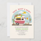 Taco Bout aベビーホットピンクの女の子ベビーシャワー 招待状 (正面)