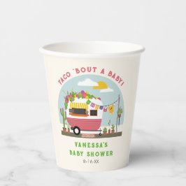Taco Bout aベビーホットピンクの女の子ベビーシャワー 紙コップ