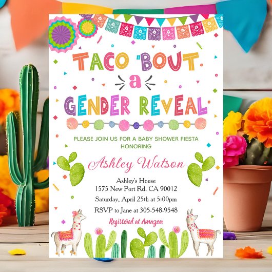 Taco 'Bout a Baby Gender Reveal Invitation 招待状