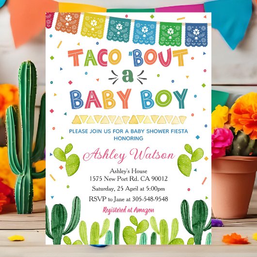 Taco 'Bout a Baby Shower Invitation Fiesta Invite 招待状