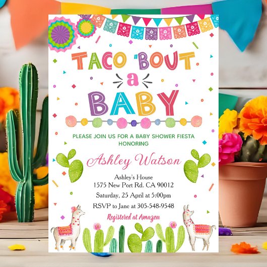 Taco 'Bout a Baby Shower Invitation Fiesta Invite 招待状