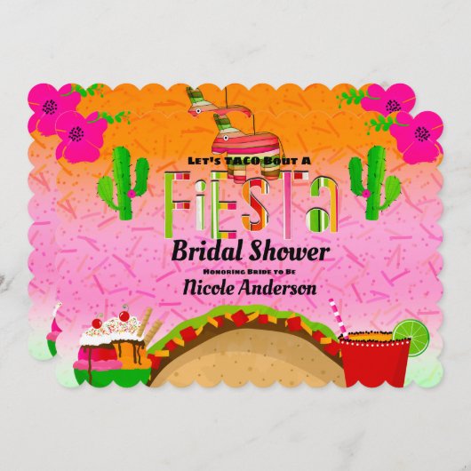 Taco Bout A Fiesta Tacos Margaritas Cinco De Mayo 招待状 (正面/裏面)