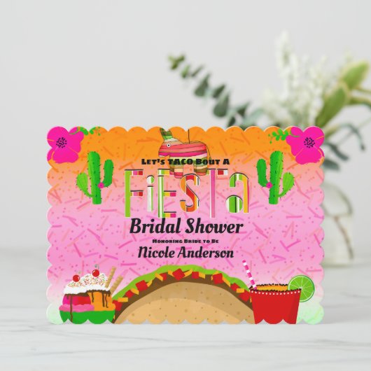 Taco Bout A Fiesta Tacos Margaritas Cinco De Mayo 招待状 (スタンド正面)