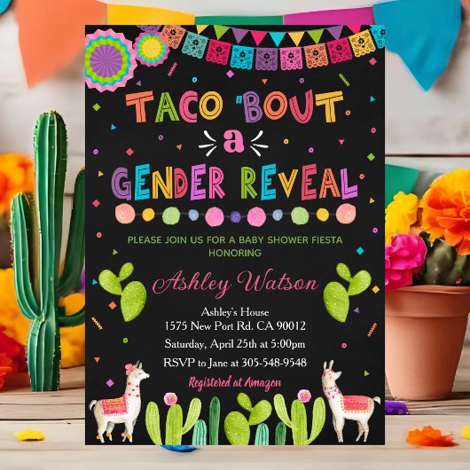 Taco 'Bout a Gender Reveal Party Invitation 招待状