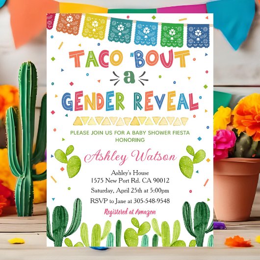 Taco 'Bout a Gender Reveal Party Invite 招待状