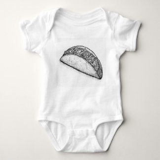 Taco 'Bout Adorable: Hand-Drawn Monochromatic Taco ベビーボディスーツ
