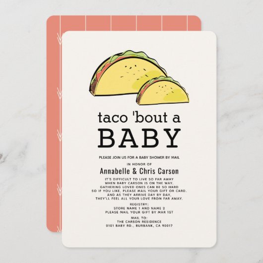 Taco Bout Fiesta Baby Shower by Mail 招待状 (正面/裏面)