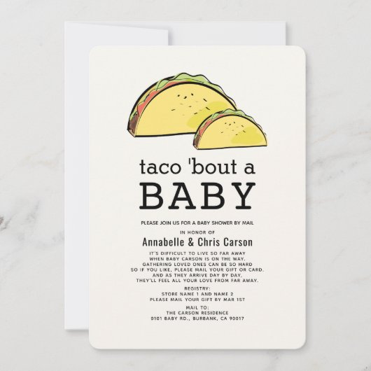 Taco Bout Fiesta Baby Shower by Mail 招待状 (正面)