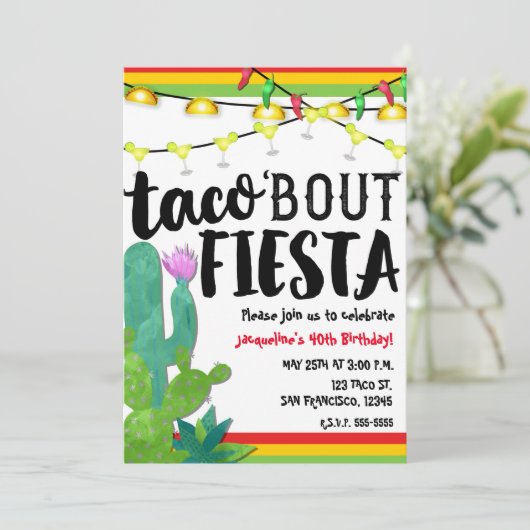 TACO BOUT FIESTA Birthday Party Cinco De Mayo 招待状 (スタンド正面)