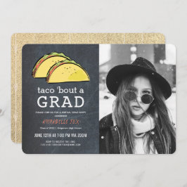 Taco Bout GRAD写真金ゴールド仮想卒業 招待状