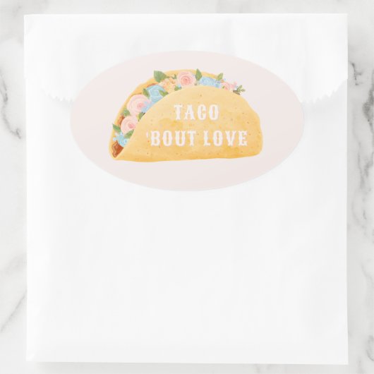 Taco 'Bout Love Bridal Shower  楕円形シール (バッグ)
