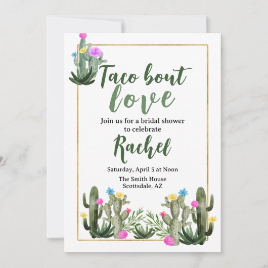 Taco Bout Love I Bridal Shower Invitation 招待状 (正面)
