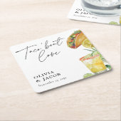 Taco bout Love Mexican Couples Shower スクエアペーパーコースター (アングル)