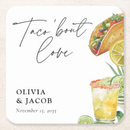 Taco bout Love Mexican Couples Shower スクエアペーパーコースター