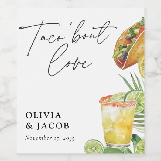 Taco bout Love Mexican Couples Shower ワインラベル (シングルラベル)