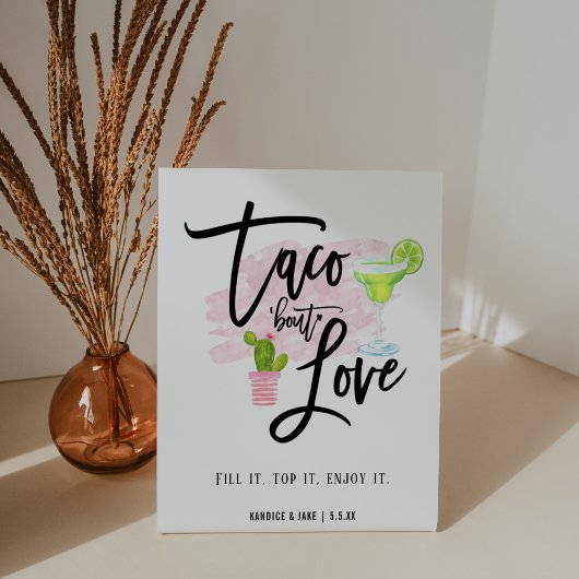 Taco Bout Love Taco Bar Pedestal Sign 台座サイン