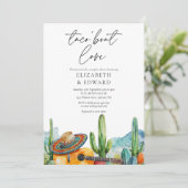 Taco Bout Love Water Colorフォトカップルのシャワー 招待状 (スタンド正面)