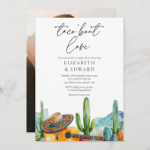 Taco Bout Love Water Colorフォトカップルのシャワー 招待状 (正面/裏面)