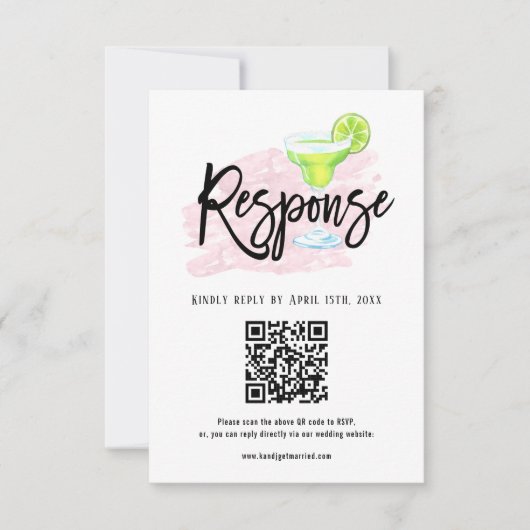 Taco Bout Love Wedding RSVP Card with QR Code (正面)