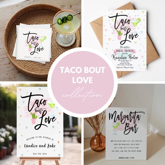 Taco Bout Love Wedding RSVP Card with QR Code