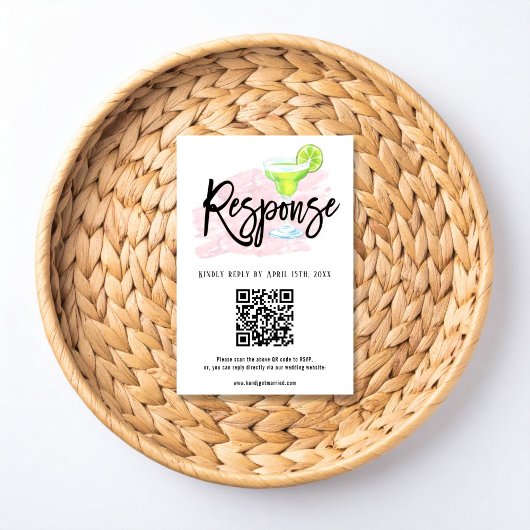 Taco Bout Love Wedding RSVP Card with QR Code