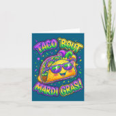 Taco Bout Mardi Gras Fat Tuesday Funny Mexican Foo カード (正面)