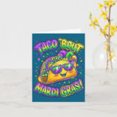 Taco Bout Mardi Gras Fat Tuesday Funny Mexican Foo カード (黄色い花)