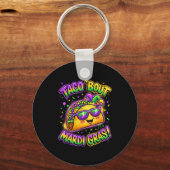 Taco Bout Mardi Gras Fat Tuesday Funny Mexican Foo キーホルダー (正面)