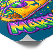 Taco Bout Mardi Gras Fat Tuesday Funny Mexican Foo ポスター (角)