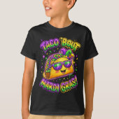 Taco Bout Mardi Gras Fat Tuesday Funny Mexican Foo Tシャツ (正面)