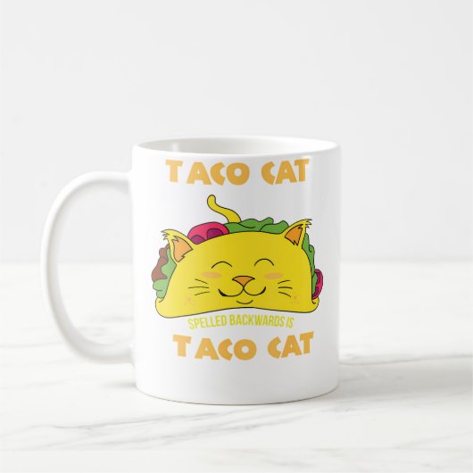 Taco Catを逆から読んでもTaco Cat コーヒーマグカップ (左)