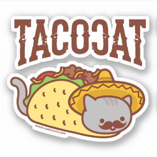 TACO CATステッカー – "TACOCAT" シール (正面)