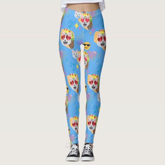 taco cat emoji leggings レギンス (正面)