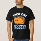Taco Cat Line Art Aesthetic Funny Modern T-SHIRT Tシャツ (正面)