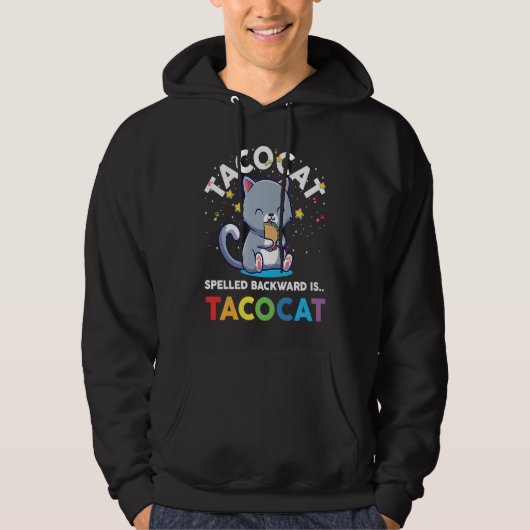 Taco Cat Spelled Backward Is Tacoca Youth Boys Gir パーカ (正面)