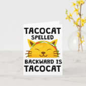 Taco Cat Spelled Backwards Is Taco Cat Funny Quote カード (黄色い花)