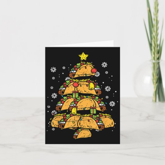 Taco Christmas Tree Xmas Mexican Food  カード (正面)