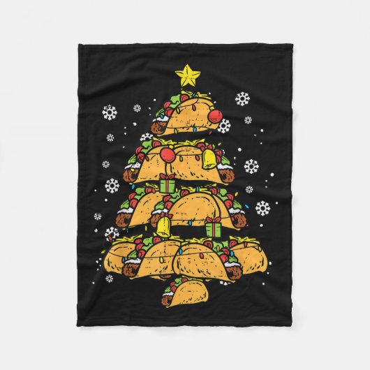 Taco Christmas Tree Xmas Mexican Food  フリースブランケット (正面)