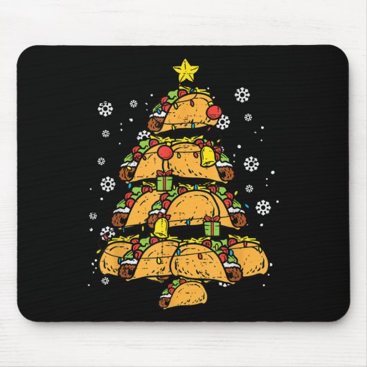 Taco Christmas Tree Xmas Mexican Food  マウスパッド (正面)